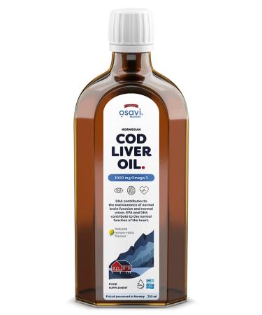 Osavi Norwegian Cod Liver Oil 1000mg Omega 3 LemonMint 250 ml