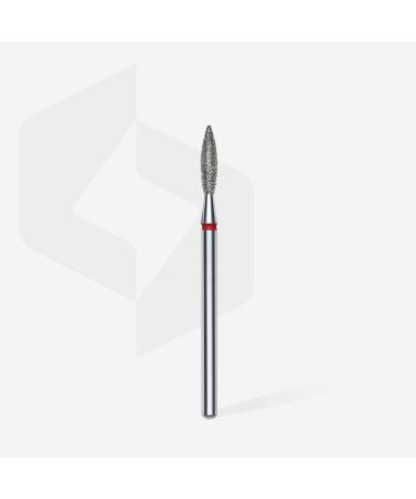 STALEKS PRO - Diamond Bit - Flame (Red Ring) I Attachment for Nail Cutters I Bits for Apparative Manicures and Pedicures I Grinding Attachment for Electric Grinders I Nail Drill Bit (FA10R023/10)