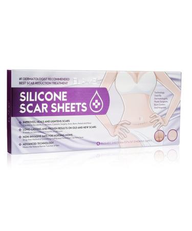 MILISTEN Silicone Scar Removal Sheets Waterproof Reusable Gel Scars Strips Scar Stickers Surgical Wound Repair Desalination Strip for C- section Surgery Injury Burns Acne