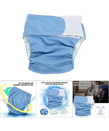 Adjustable Adult Cloth Diapers Pants - Washable & Reusable Incontinence Care Underwear (Blue) - Buy Online on GoSupps.com