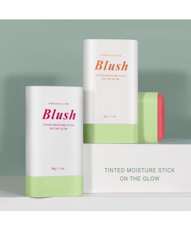 Multi-Use Makeup Blush Stick Beauty Solid Moisturizer Stick Waterproof Natural Nude Makeup Tinted Solid Moisturizer Stick for Eyes Lips Cheek (Rose red 30g) - Buy Online on GoSupps.com