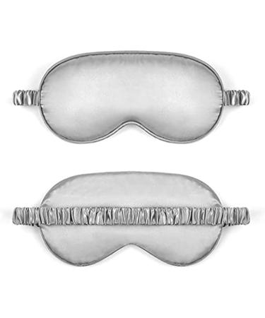 Silk Sleep Eye Mask for Men Women & Children - Adjustable Grey Eye Mask for a Good Night's Sleep - 1 Count - Buy Online on GoSupps.com