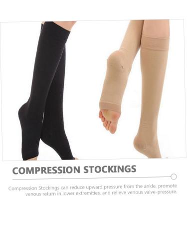 Buy Women's Open Toe Compression Socks | Calf Sleeve Stockings for Travel & Comfort - Buy Online on GoSupps.com