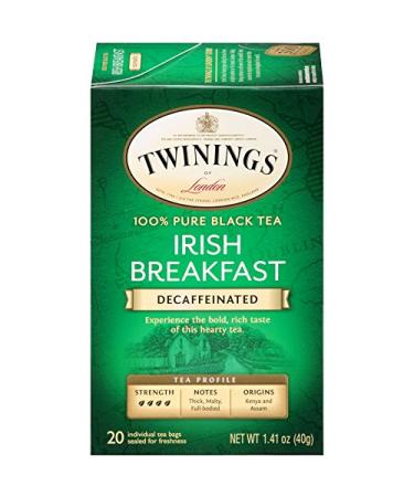 Twinings of London Decaffeinated Irish Breakfast Tea, 20 Count (Pack of 6) Decaffeinated Irish Breakfast 20 Count (Pack of 6)