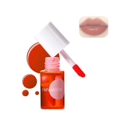 Fafamoon Long Lasting Lip Gloss 4 Colors Fruit Juice Lip Tint Set Moisturizing Lip Gloss Plumping Lip Gloss Lip Stain Long Lasting Waterproof Matte Finish Lip Makeup(Apple)