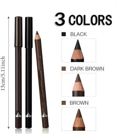 Mciluyaiio Systemous 24 Hour Water Resistant Eyeliner Double Pointed Kajal Pen 2in1 Eyeliner and Eyebrow Pen NonFade NonFade Even and Easy to Color Dark Brown - Buy Online on GoSupps.com
