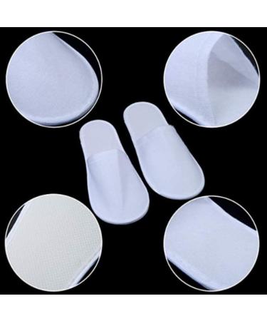 Prevessel 12 Pairs Disposable Spa Shoes - Fluffy Closed Toe House Shoes for Hotel Travel & Home | Unisex White Disposable Slippers - Buy Online on GoSupps.com