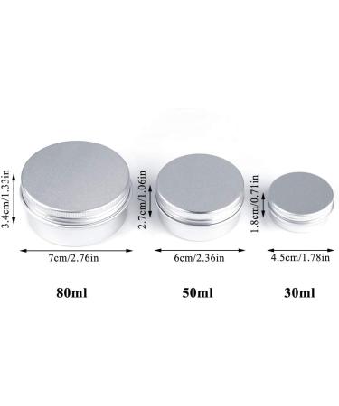 Buy Pudsirn 48-Part Aluminum Tin Cans | 15/50/80ml Empty Cosmetic Containers with Screw Cap & Stickers for Lip Balm Lotion Cream & Candles - International Shipping Available - Buy Online on GoSupps.com