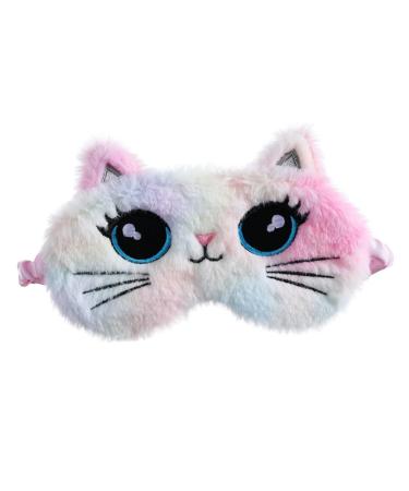 Goohochy Big Eye Flap Dartsche Dartial Panel Children Sleep Mask Sleep Eye Mask Give Trip the Car Kinderl Nachts Eye pillow Face mask Kitten Reisen Eyebinds Plush 1 piece (1 Pack) Sorted Color Sorted Color