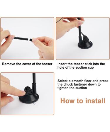 7 Interactive Cat Toys Springs Set | Suction Cup Fishing Toys with Bells & Feathers - Buy Online on GoSupps.com