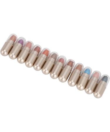 Jauarta 12 Colors Capsule Eyeshadow Glitter High Pigmentation Waterproof Easy Coloring Eyeshadow Stick Set - Buy Online on GoSupps.com