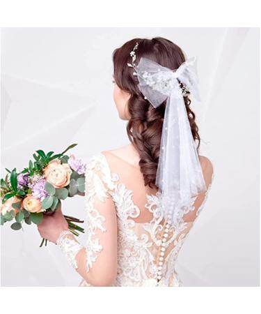 Akoak White Bow Hairpin | Pearl Hair Ornaments for Wedding & Bridesmaids - Buy Online on GoSupps.com