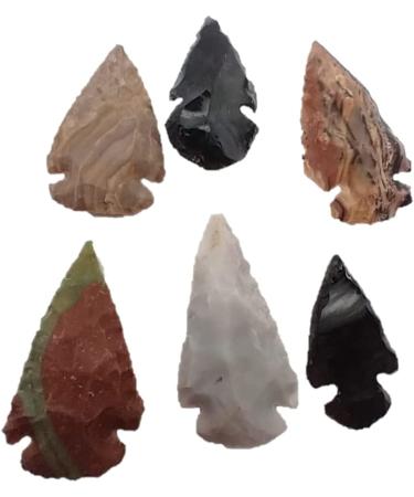 Indian Arrowheads Stone and Black Obsidian Points Lot of 6 - Perfect for Jewelry Making and Decorative Purposes - Buy Online on GoSupps.com