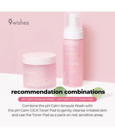9 Wishes Calm pH Ampule Wash 5.1 fl.oz | Hypoallergenic Bubble Cleanser with 53% Centella Asiatica | pH Balance & Dry Sensitive Skin Soothing | Best Korean Skincare - Buy Online on GoSupps.com