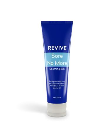 Sore No More Soothing Rub by Revive Essential Oils - 4 oz Cream with Essential OIls and Menthol for Soothing and Cooling - Massage Aromatherapy Plant Based
