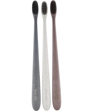 Meraki Mkbe01 Toothbrush - Grey/White/Pink | 18.5 cm x 1.5 cm | International Shipping Available - Buy Online on GoSupps.com