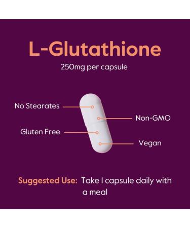 BESTVITE L-Glutathione 250mg (60 Vegetarian Capsules) - No Stearates - Vegan - Non GMO - Gluten Free - Buy Online on GoSupps.com