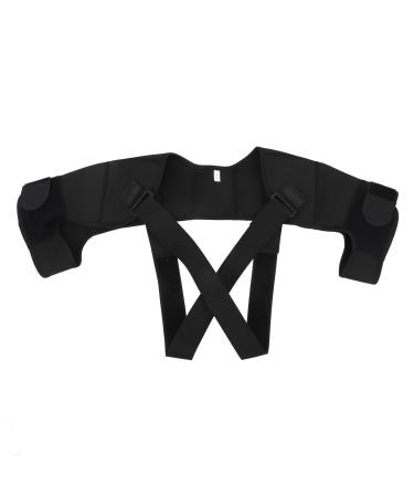 Posture Corrector Double Shoulder Support Brace Adjustable Sweat Wicking Prevent Injuries Shoulder Stability Strap for Fitness Running (S)