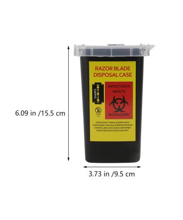 Lurrose Razor Disposal Container - 2 Pack Blades Dispenser for Home & Professional Use | Barber Shop Storage Case - Black - Buy Online on GoSupps.com