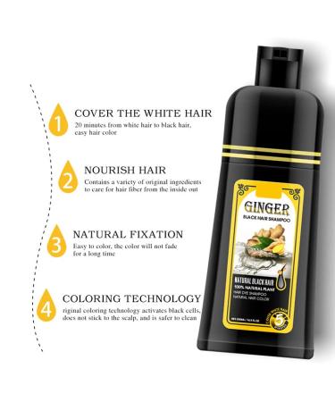 500 ml Ginger Black Hair Shampoo - Fast Color & 2-in-1 Formula for Quick Results | Shop Internationally - Buy Online on GoSupps.com