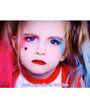 Mysense Face Paint Kit - Harley Costume & Cosplay Makeup for Women Girls & Kids | Blue & Red Blendable Sticks Liquid Eyeliner & Accessories for Halloween Parties - Buy Online on GoSupps.com