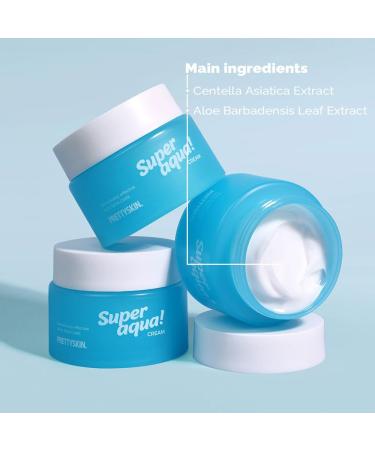 PRETTYSKIN Super Aqua Cream Hydrating Gel Moisturizer with 8 Types of Hyaluronic Acid Centella Asiatica and Aloe Vera Lightweight Cooling Face Cream for Dry and Dehydrated Skin 3.38fl.oz. - Buy Online on GoSupps.com