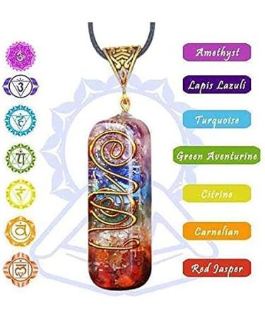 DEEPOW ANLACOCN Healing 7 Chakra Necklace - Rainbow Crystals Orgone Energy Generator - Buy Online on GoSupps.com