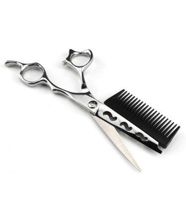 6 Inch Professional Hair Cutting Scissors - Steel Hollow 2 in 1 Barber Shears with Comb - Ideal for Hairdressing - Buy Online on GoSupps.com