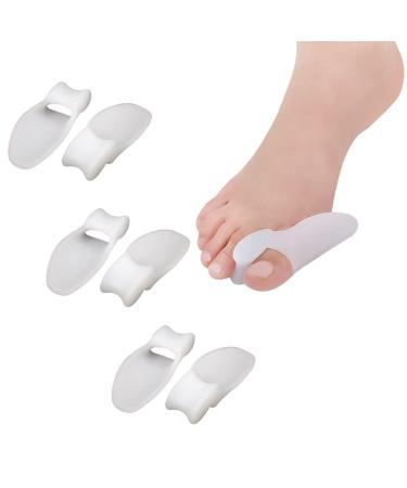 MICPANG Bunion Corrector for Women and Men Bunion Pads Splint for Bunion Relief Gel Silicone Bunion Correctors for Women Big Toe Separator Cushion - White  3 Pairs