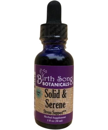 Birth Song Botanicals Solid & Serene Herbal Stress and Mood Support Tincture Chamomile, Passionflower, Valerian Liquid Drops for Stress Support Non-Habit Forming Natural Supplement - Buy Online on GoSupps.com