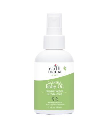 Earth Mama Calendula Baby Oil for Infant Massage, 4-Fluid Ounce 4 Fl Oz (Pack of 1)