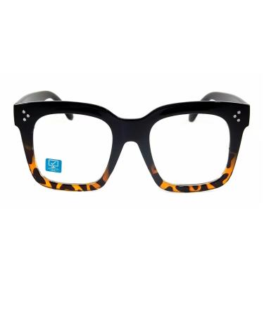 KISS neutral glasses BLUE LIGHT FILTER - Women mod. HORNY - Anti-fatigue and relaxation - PC TV Gaming Black + Havana