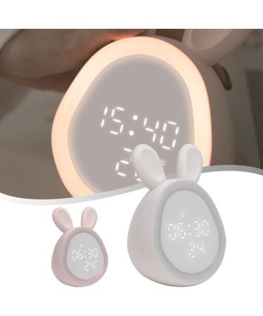 Heibteny Kinder Lichtwecker Cute Rabbit Alarm Clock for Kids with Night Light | Best Children's Alarm Clock for Girls (White) - Buy Online on GoSupps.com