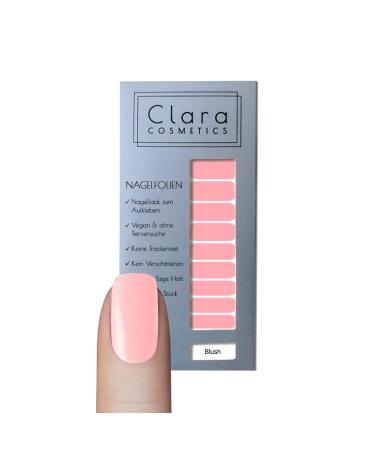 Original Clara Cosmetics nail polish for sticking on 25 self -adhesive nail films test winner 2022 in Austria under 6 nail polish foils up to 4 applications per nail wrap pack all trend colors blush