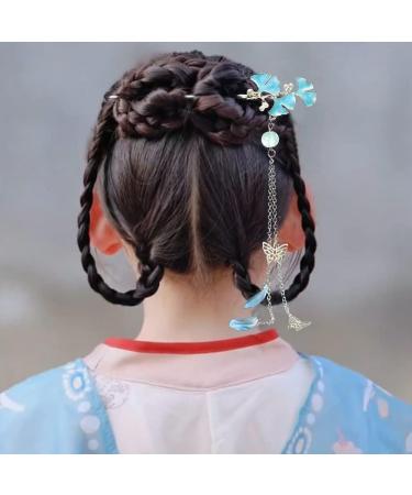 URFEDA Chinese Hair Stick Ginkgo Biloba Butterfly Hair Sticks Flowers Hair Clips Shiny Metal Hair Sticks Fashion Hair Stick Rhinestone Hair Chopsticks Vintage Hair Stick for Women and Girls - Buy Online on GoSupps.com