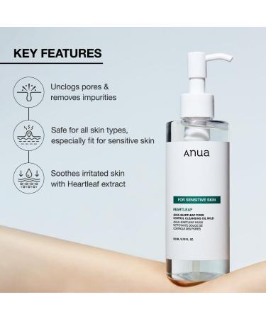 ANUA Gentle Double Cleanser Duo: Heartleaf Pore Control Cleansing Oil Mild & Hydrating Gentle Foaming Face wash for Double Cleansing Daily Facial Cleanser Korean Skincare - Buy Online on GoSupps.com