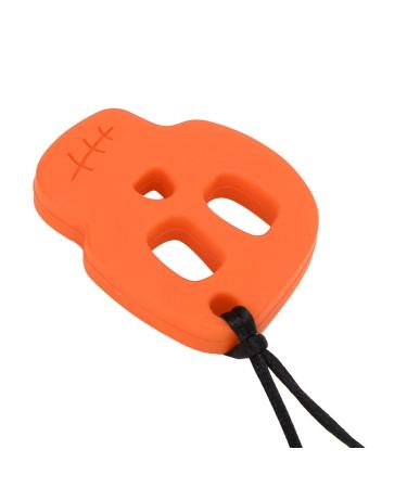 Heat Resistant Chew Teething Necklace | Durable Orange Skull Teether | Stress Relief Toy for Babies - Buy Online on GoSupps.com