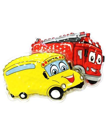 2 cooling pads heat pads multiple compresses cooling pads for children warming and cooling fire brigade yellow car