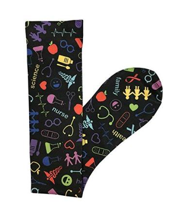 Prestige Medical 12 Soft Comfort Compression Socks Medical Symbols Black