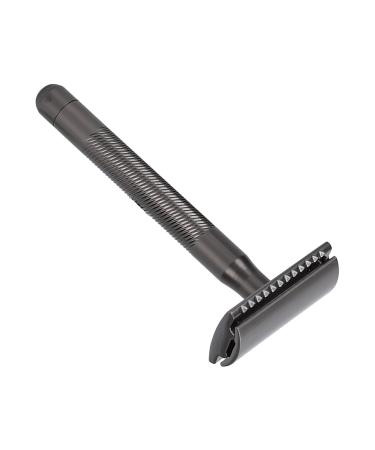 Double Edge Safety Razor for Men - Portable Zinc Alloy Brass Handle Shaving Razor | Perfect Birthday Gift | Home Salon Essential (Black) - Buy Online on GoSupps.com