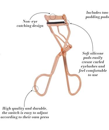 Professional Eyelash Curler Kit - Metal Curler with 6 Silicone Refill Pads | Perfect Curl in Seconds | Rose Gold Makeup Tool - Buy Online on GoSupps.com