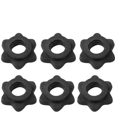 PSOWQ Shortbums Substance Mother star closures Anti-slip-resistant Lange dumbbell clips Black plastic dumbbell Sixted nut for barbell rods Training Sport 25mm-6 pieces