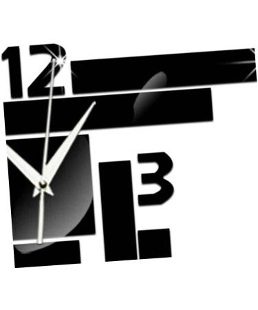 Zerodeko Art Decor Wall Clock 1pc Mirror Clock Chic Clock Wall Clock Hanging Clock Wall Decorative Clock Wall Sticker Acrylic Striped Square Mirror Clock Black 55X58CM - Buy Online on GoSupps.com