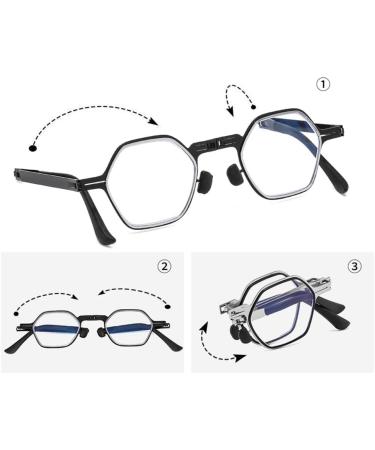 YFZHF Foldable Reading Glasses - Portable Eyeglasses for Men & Women | Adjustable Strengths 1.0 to 4.0 - Perfect for Travel - Buy Online on GoSupps.com