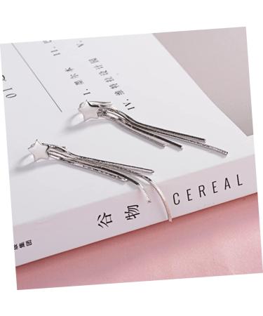CALLARON 2pcs Stud Earrings Tassel Earrings Women Earrings Drop Earrings Star Earring Studs Earrings for Women Accessories Hanging Miss Medium Silver - Buy Online on GoSupps.com