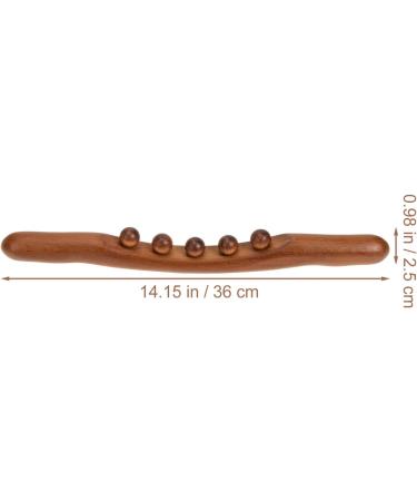 Lurrose 36cm Wood Massage Stick | Trigger Point Massage Roller for Muscle Release | Manual Back Massager & Hand Roller - Buy Online on GoSupps.com