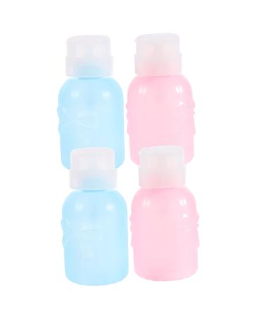 MAGICLULU MAGICLULU 4 Pcs Pink Nail Polish Liquid Pump Bottles Clear Plastic Leak Proof