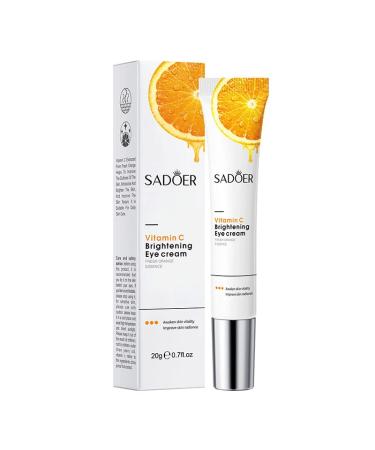 Vitamin C Brightening Eye Cream Nourishing Moisturizer for Smooth Elasticity Aloe Vera & Pomegranate & Vitamin C 20g (20g Vitamin C) Vitamin C 0.7 Fl Oz (Pack of 1)