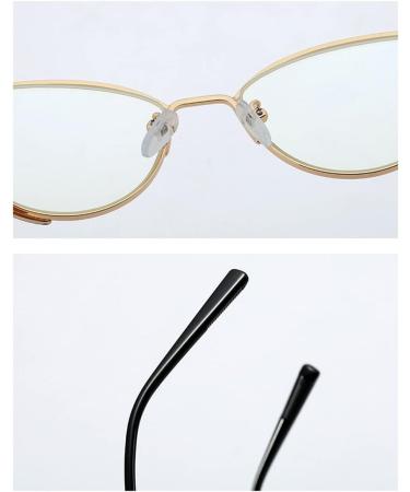Kachawoo Anti Blue Light Glasses for Women - Cat Eye Optical Half Frame Eyeglasses in White Gold Metal - Buy Online on GoSupps.com