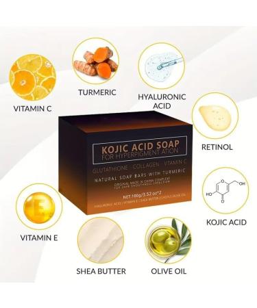  AOJUIGO Natural Turmeric Soap Pure Turmeric Handmade Soap for Face and Body Acne Corrector Blackhead Corrector Moisturizing Fades Fine Lines Firming Friendly (Type 3) - Buy Online on GoSupps.com